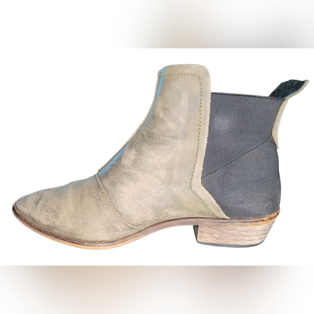 Free People Dark Horse Taupe Leather Ankle Boots, Womens 36 EU (6 US) - Picture 5 of 9